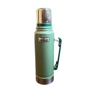 Aladdin Stanley Thermos Vacuum Bottle 32oz Green Hammertone Vintage 96 Camping